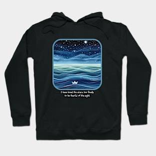 Tranquil Voyage: A Night Seascape Hoodie